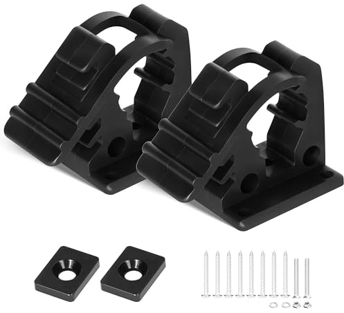 SINOKING Rubber Clamp Shovel Mount, Rubber Holder for Tools & Equipment up to 1 in Diameter, Heavy-Duty Pole or Shovel Clamp for Boat, Truck, ATV, Wall Mount or MOLLE Panel – (Pack of 2)