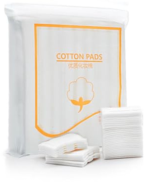 200PCS/1Bag Rectangle Organic Cotton Pads Eye Makeup Remover Pads Lint Free Cotton Remover Pads Cosmetic Facial Eye Square Cotton Puff Cleansing Pads Wipes Cotton Pieces
