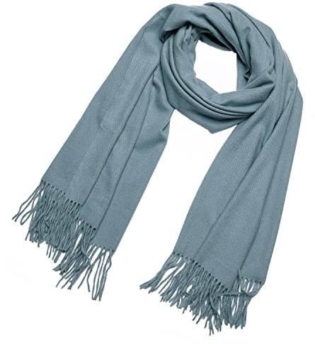 DonDon Schal Damen Winter Wollschal Winterschal groß und flauschig 200 x 70 cm - Ozeanblau