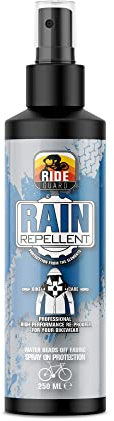 Ride Guard Bike Wear Rain Waterproofing Spray That Repels Water, Muck and Dirt Clothes & Shoes Protector, 250ml, Clear