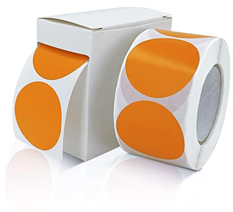 Runda klistermärken 38 mm Orange Självhäftande rulle små limprickar