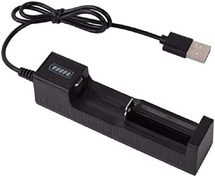 18650 Caricabatterie, 3.7 V Li Ion Caricabatterie LED con 1 Slot per 26650 18650 17670 14500 10440 16340