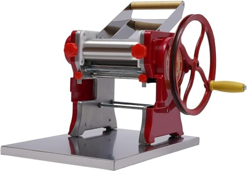 Manuelle Nudelmaschine, Nudelmaschine aus Edelstahl, rutschfester Boden, mit Schere und Handkurbel Zur Herstellung von frischer Pasta, Lasagne und langen Nudeln