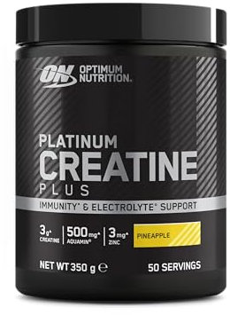 Optimum Nutrition Platinum Creatina Plus in Polvere, Gusto Ananas, 350g, 50 Porzioni