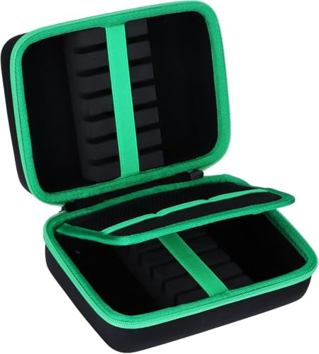 Lebakort Hard Case Compatible with 12 Pcs Steel Tip or Soft Tip Darts Set, Storage Holder Fits for Dart Tips Shafts Flights and Accessories (Black + Green Case)