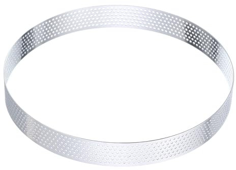 QUARKZMAN Anneaux à Tarte en Acier Inoxydable 6,3 Cercle de Cuisson Perforé en Métal pour Dessert Mousse Gâteau Rond Anneau Antiadhésif pour Outil de Fabrication de Nourriture au Fromage