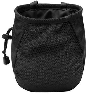 FUZVOL Black Climbing Chalk Bag Bucket Magnesium Chalk Bag with Belt Adjustable Pocket and Drawstring.It can be hanging at the Waist used for Rock Outdoor Climbing Bouldering.