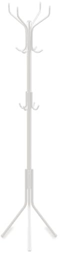 ZENO Coat Rack | Coat Stand | Coat Stands For Hallway | hat stand | Handbag Stand | 12 Hooks | 3 Tiers | Metal Coat Hanging Rack | Tall Hall Tree | Non Slip | White