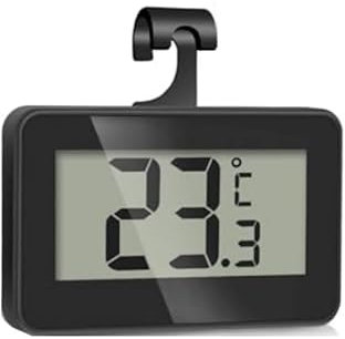 AiQInu Termometro Digitale Frigorifero, Magnetico Termometro Acquario con Gancio, Mini Termometro Frigo, Termometri Freeze per Casa, Ristoranti, Bar, Nero
