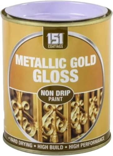 MIXEL Metallic Gold Gloss Non-Drip Paint, Quick-Drying, DIY Enthusiasts, Perfect For Wood, Metal, Glass, Ceramics, Interior And Exterior Use, Ideal For Home Décor, Crafts, 300ml, (1 Pcs)