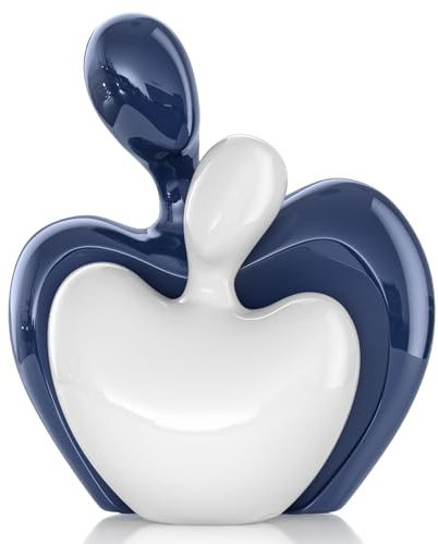 XMGZQ Mini statua di coppia che si abbraccia, in ceramica, decorazione per la casa, un regalo romantico per lei per anniversario di matrimonio e San Valentino, decorazione per supporto TV per mensole