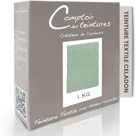 COMPTOIR DES TEINTURES – Teinture Textile – Mélange Céladon (pour 1kg linge) – Teintures Durables pour Draps, Serviettes et Nappes – Facile à Utiliser en Machine à Laver ou à la Main