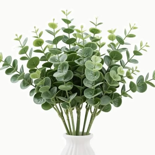 Kit Di 30 Rami Artificiali Di Eucalipto In Plastica Ecologica Talli A Filo Di Ferro Flessibili Foglie Imitazione Gelata Per Decorazione Matrimoniale Arredamento Domestico E Arrangiamenti Floreali DIY
