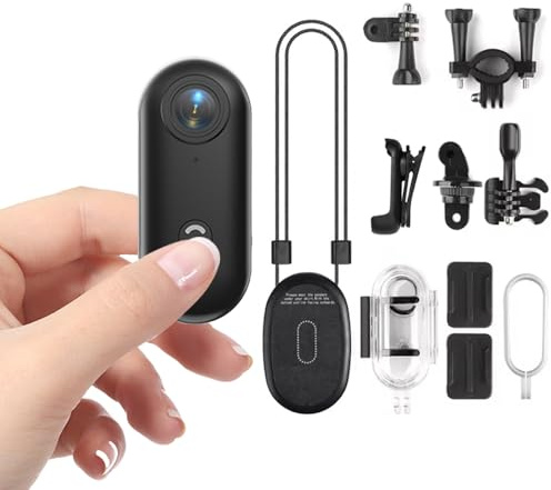 Mini Cámara Deportiva 1080P WiFi con Clip y Imán, Mini Deportes Cámara Impermeable para Bicicleta Moto con Gran Angular de 120°,Visualización en Tiempo Real, Larga Duración para Aire Libre, Negro