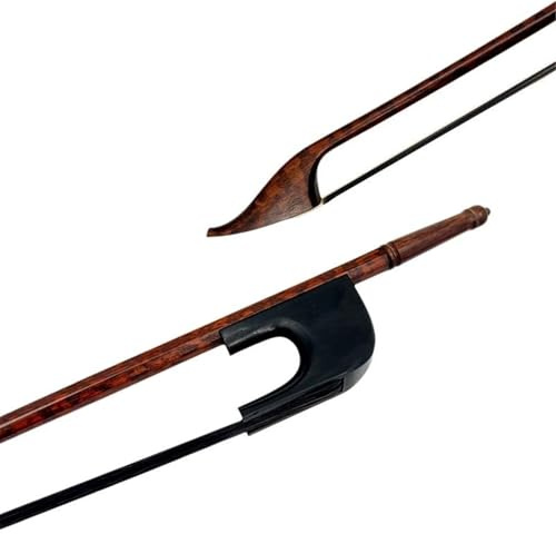 Arco de violín de alto rendimiento Contrabajo de estilo barroco alemán arco de 3/4 madera de letras crin blanca cola de caballo accesorios(Type 1)