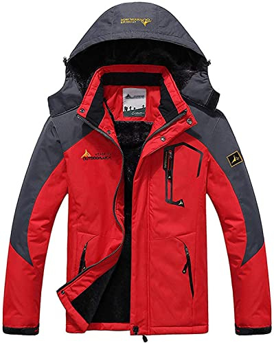 Memoryee Chaqueta Impermeable para Hombres Chaqueta Polar de Invierno Cálida Chaqueta de Esquí A Prueba de Viento Bolsillos Múltiples