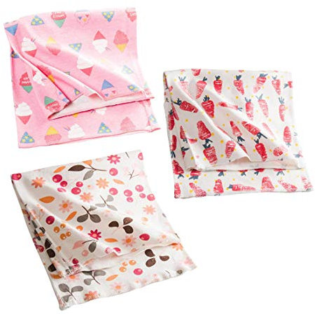 DEBAIJIA Baby Halstücher Schals Kinder Säuglinge Baumwolle Ultraleichte Wärmer Bequem Schön Cotton Gedruckt Tube Schlauchschal Loop O-Ring Kragen Jungen Mädchen 0-8Jahre/3 Stück (40 * 20cm)