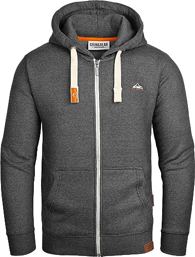 Grin&Bear Pull à Capuche pour Hommes Veste à Capuche avec de Logo, GEC022, Anthracite XL