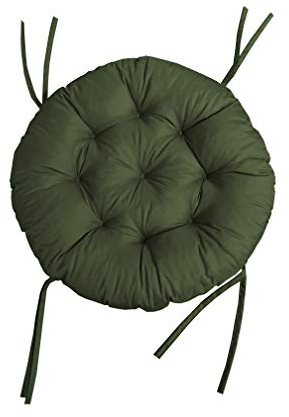 chilly pilley® Polster für Papasansessel Wasserdicht - Rundkissen - Auflage Polster für Papasansessel -Sesselkissen Sitzkissen Gesteppt mit Schlaufen (120cm, Dunkelgrün)