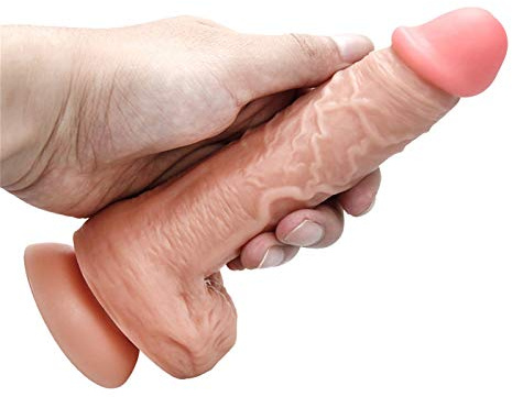 Yrrddxxoo realistisk 20 cm massage handsfree med stark sugare för kvinnor, PVC, (18 cm lång, 3,8 cm bred) C15987 Yrddxxoo