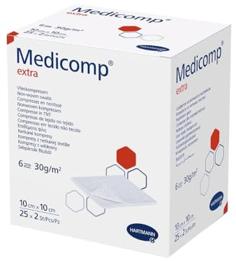 MEDICOMP extra Vlieskomp.steril 10x10 cm 6lagig