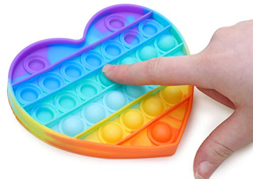 Toyland® Push Bubble Pop Bubble 'Pop It' Sensory Fidget Toy - Beaucoup de Choix (Coeur Arc-en-Ciel)