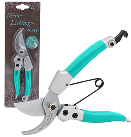 Altera la Vita Profesional Floristería Tijeras Tijeras de podar Tijeras para Rosas | pequeño y ergonómico para diestros y Zurdos | Tijeras de Bypass con Cuchillas de Acero SK5 afiladas | 18 cm