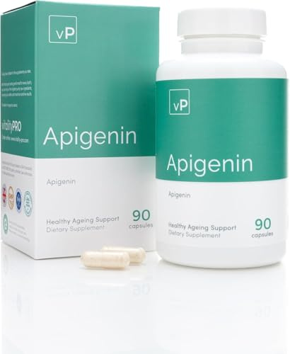 vP Vitality Pro Apigenin Sleep Supplement, 90 Capsules - Apigenin 100mg from Grapefruit Peel for Natural Sleep Aid, NAD Enhancement, & Immune Support - Vegan Dietary Supplements for Men & Women