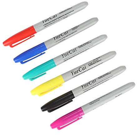 Uxsiya 6 Pennarelli per la Pelle, Pennarello Posizionatore Skin per il Corpo Tatuaggio Body Painting Tattoo Pen Enne per Tatuaggi