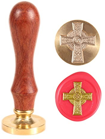 Keltiskt kors vax försegling stämpel kit Jesus kors vax stämpel religiös hängande kors keltisk knut andlig keltisk stort kors nordisk viking/runa/magisk triangel sigill vax