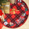simarro Weihnachtsbaum Decke 90cm, Rot Weihnachtsbaum Rock Xmas Baum Röcke mit Schneeflocke Weihnachtsmann Bauernhof Weihnachtsbaum Matte Ornamente für Xmas Holiday Party Neujahr Dekoration (Rot 2)