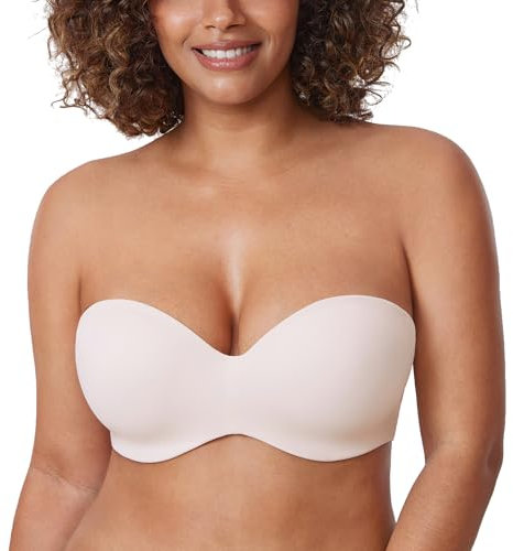 DELIMIRA Damen Trägerloser BH Große Brüste Bügel Tshirt BH mit Geformte Cups Multiway Rose White 95D