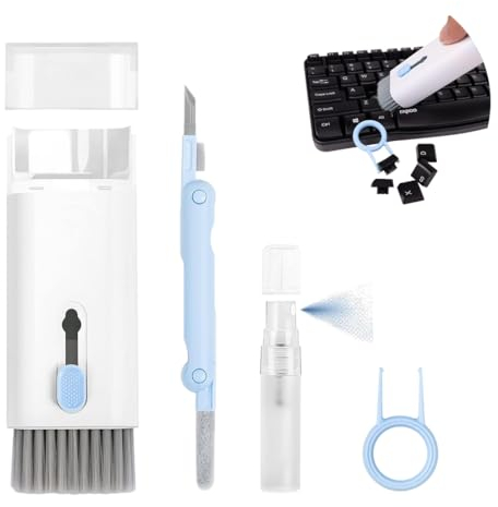 Kit Nettoyage Clavier 7 en 1 Kit Nettoyage PC Multifonctionnelle Keyboard Cleaner Nettoyage Clavier avec Brosse pour Téléphones Laptop Écouteur