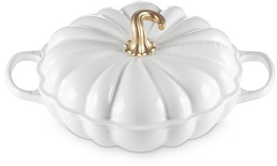 Le Creuset Enameled Cast Iron Figural Pumpkin Braiser, 2.75 qt., White