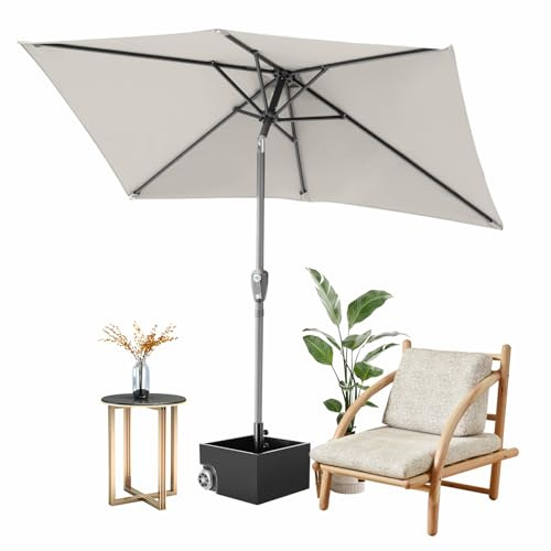 Ombrellone Fiqops 210x140 cm con manovella UV50+ pieghevole impermeabile