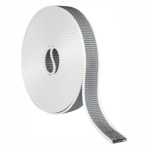 Cinta para persianas enrollables súper resistente, correa de algodón reforzado para persianas y persianas, apto para uso interior y exterior (gris, 18 mm x 7,5 m) art. 2208281/G