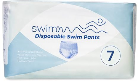 SWIMMM – Einweg Schwimmwindeln Kinder – Größe 7 (18–30 kg) – 36 Stück – Diskret & Hautfreundlich – Schutz bei Stuhlinkontinenz – Für sicheres Schwimmen im Wasser