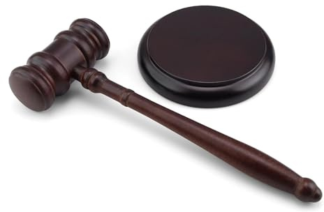 LINTRA Martillo de Juez de Madera con Soporte, Juego de Martillo de Juez, Mazos para de Abogado, para Tribunales y Subastas, Convierte en Regalo Ideal para Abogados