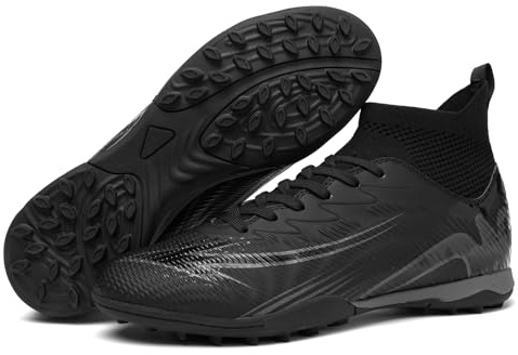 Up run Soccer Cleats for Mens Womens High Tops Lace Up Unisex Football Shoes Indoor Turf Soccer Shoes AG FG TF for Beginners to Advanced Players
