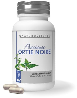 Naturoscience - Précieuse Ortie Noire - Complément Alimentaire Confort Articulaire et Musculaire, Circulation, Mobilité - Poudre d’Ortie et de Curcuma - 60 Gélules