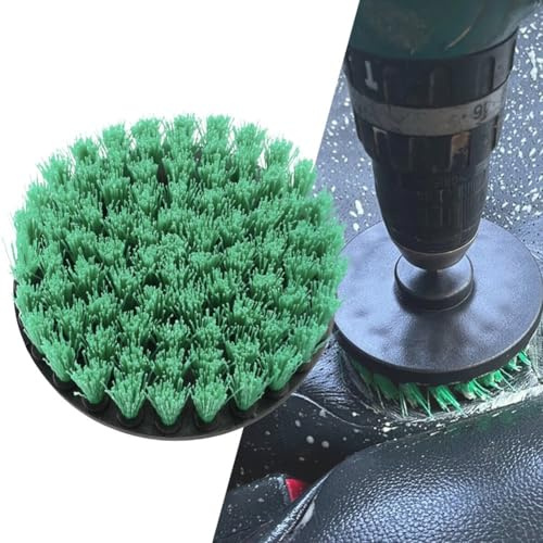 Spazzola per trapano da 12,7 cm per la pulizia di tappeti, pelle e tappezzeria, spazzola elettrica con setole morbide, compatibile con trapani a batteria, verde