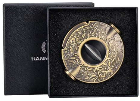 Heavy-Duty Cigar V-Cutter, 3-in-1 Cigar Clipper & Holder & Fidget Tool (Golden)