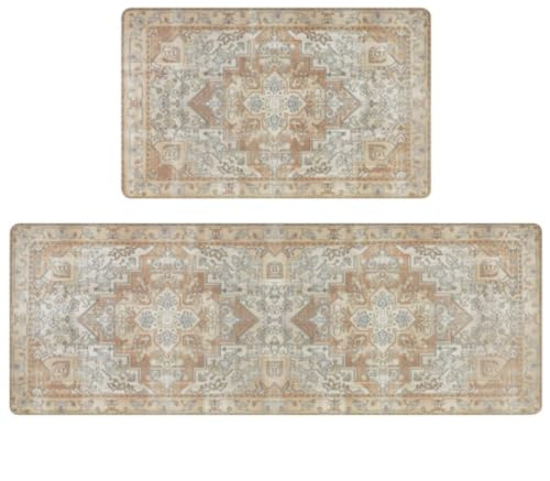 Alfombra Cocina 50X80Cm Amarillo Gris Alfombra Vinilica Cocina Cuero,Modernas Lavable Antideslizante Anti Fatiga para Pasillo, Comedor,Hogar Alfombrilla Cocina