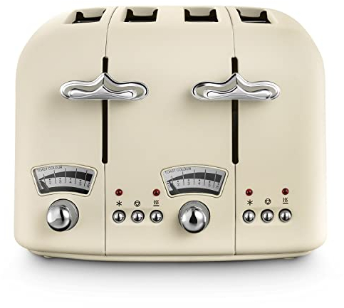 De'Longhi Argento Flora CT04.BG 4 Slice Toaster - Beige