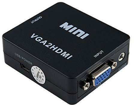 Mini VGA to HDMI 1080P Audio Video Converter Adapter Full HD VGA to HDMI Audio Video Converter with 3.5mm Audio Mini USB Cable