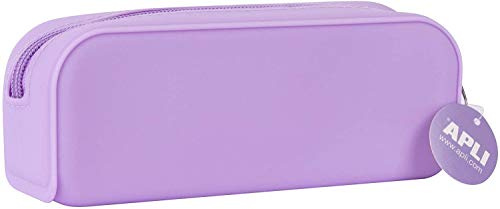 APLI 18416 - Estuche multiusos de silicona Nordik Collection - VIOLETA - Estuche escolar de 185 x 75 x 55 mm