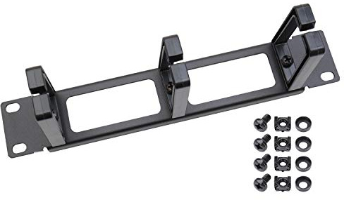 HMF 63353-02 Panel de maniobra para Armario de Servidor | 10 Pulgadas | 1 U | 3 Soportes guía | Negro