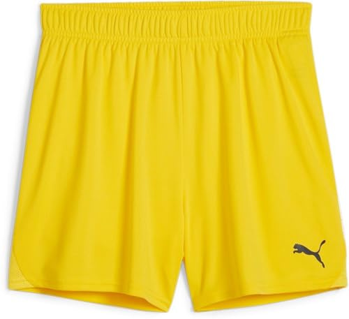 PUMA - teamGOAL Handball Shorts W, Pantalones Cortos de Punto Adultos Unisex, Faster Yellow-PUMA Black, 706019