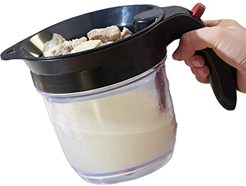 Besreey Fetttrennkanne - Fettabscheider Küche - Fettkanne - Ölabscheider Küche - Fett-trennkanne | 15 X 15 cm, Mit Siebdeckel Transparent Für Abschöpfen Von Fett Aus Soßen Und