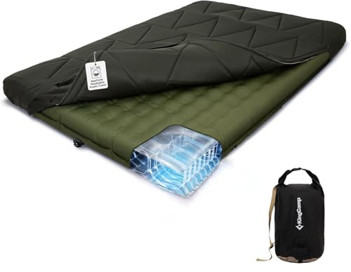 KingCamp Camping Mat Matelas Gonflable Double épaisseur 17 cm Confortable Matelas Gonflable Connectable Camping Sleeping Pad avec Housse Matelas à air pour